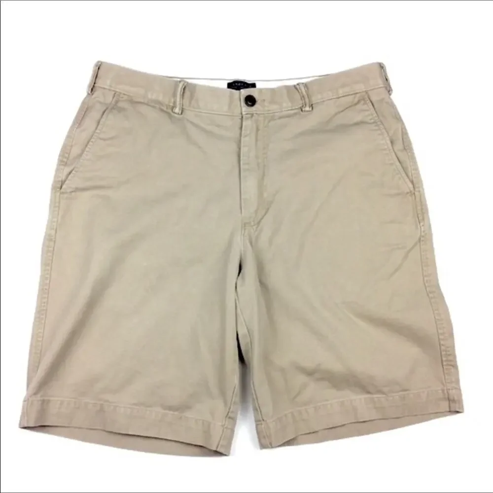 Lands End Khaki Flat Front Men’s Shorts Size 36